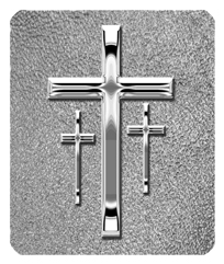 DF35 517 SL SH SL Silver 3 Crosses Shimmer Silver Background